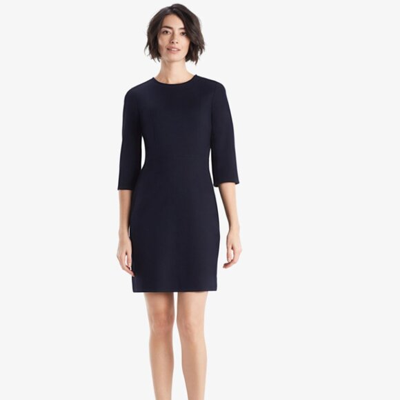 MM Lafleur Dresses & Skirts - M.M.LaFleur Navy Dress Textured Ponte, Never Worn NWT